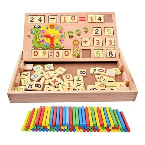 Juego Montessori Matemático Didáctico Calculadora Reloj