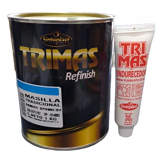 Masilla Plastica + Endurecedor Trimas Sinteplast X 1 Kg