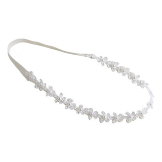 Diademas Elásticas De Encaje Con Flores De Diamante Y Perlas Diademas Elásticas De Encaje Con Flores De Diamante Y Perlas