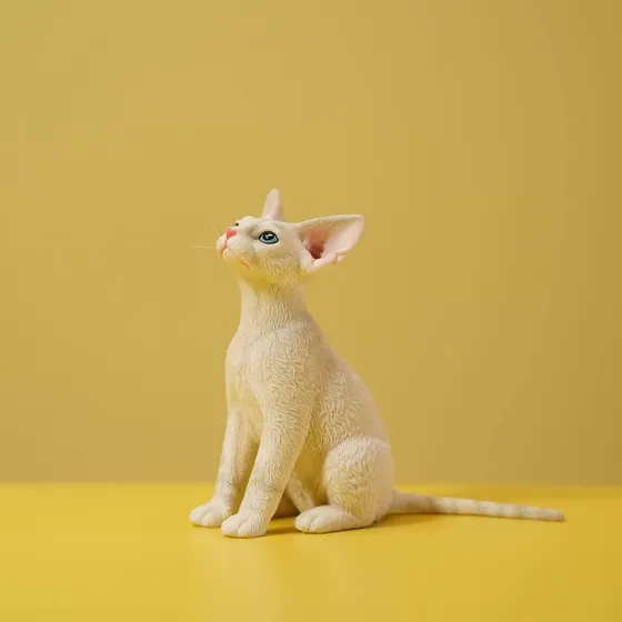 Devon Rex - Estatua De Gato, Regalo Para Cumpeados, Gato Bla