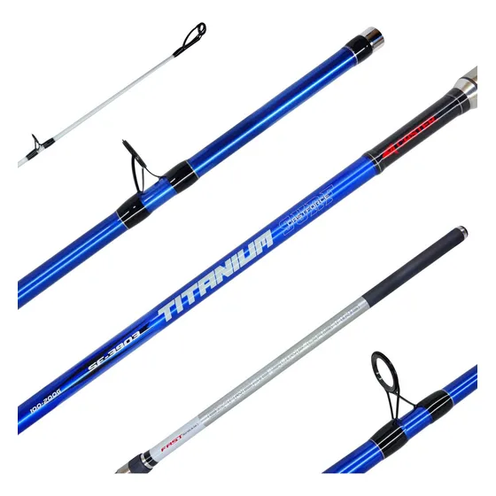 Caster Titanium caña 4.20m 3 tramos surfcast carbono 100 200g color azul