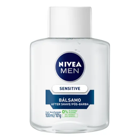 Nivea Men Bálsamo Pós-barba Sensitive 100ml, Hidrata E Acalma, Alívio Imediato Da Irritação, Extrato De Camomila, Pele Sensível