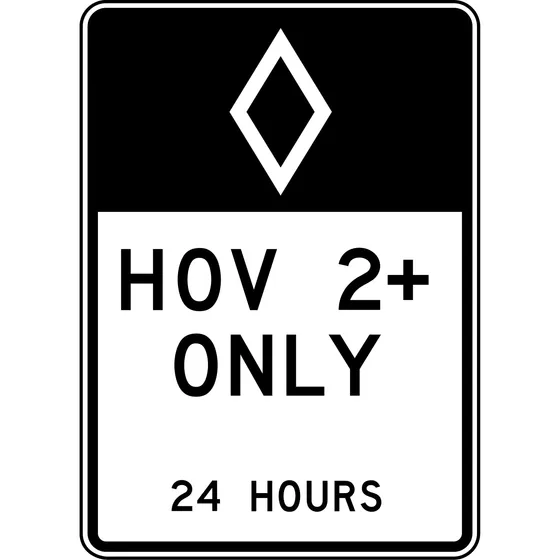Señal Aluminio Hov Aprobada Para Clima Calle Espesor