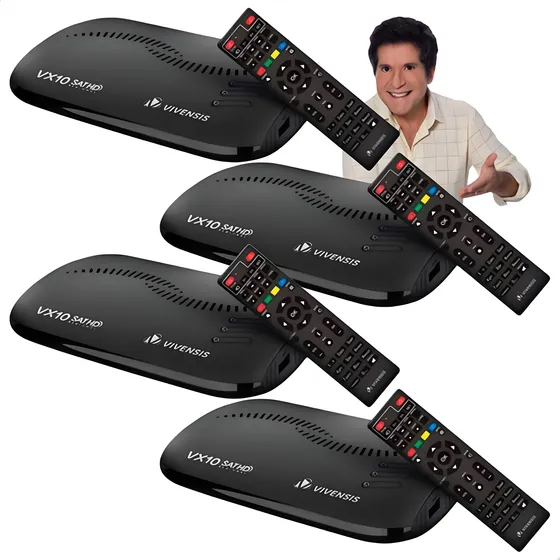 Kit 4 Receptor Digital Multimídia Vivensis Vx10 Tv Hd Sat
