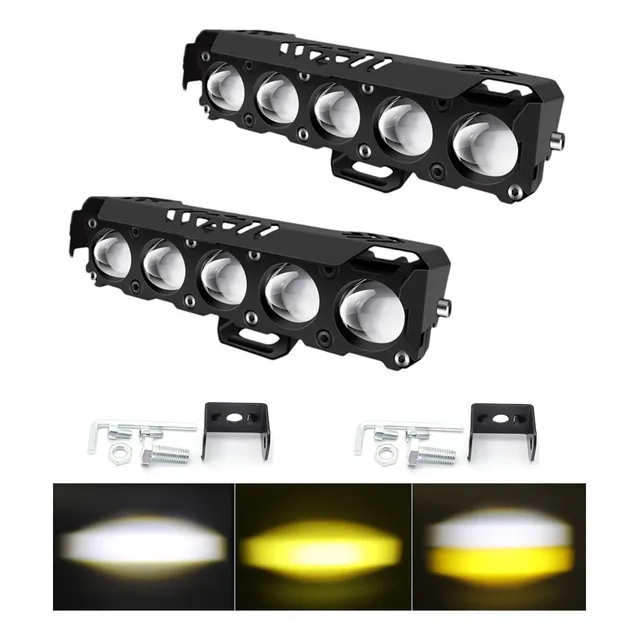 Par Faros De Lupa De Doble Color Led De 180w Para Auto,moto