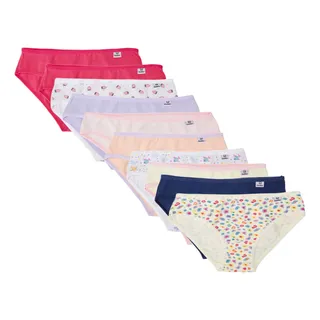 Kit 10 Calcinhas Biquini Infantil Menina Cotton Miss Delrio Kit 10 Calcinhas Biquini Infantil Menina Cotton Miss Delrio