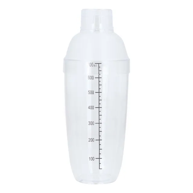 Coctelera Shaker De Plástico Medidor De 700ml Color Transparente
