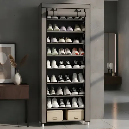 Sapateira Organizador De Sapatos Com 9 Prateleiras Tnt Cor Cinza