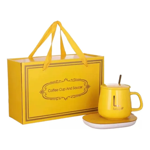 Kit Taza Con Calentador Eléctrico Inteligente Caja Regalo