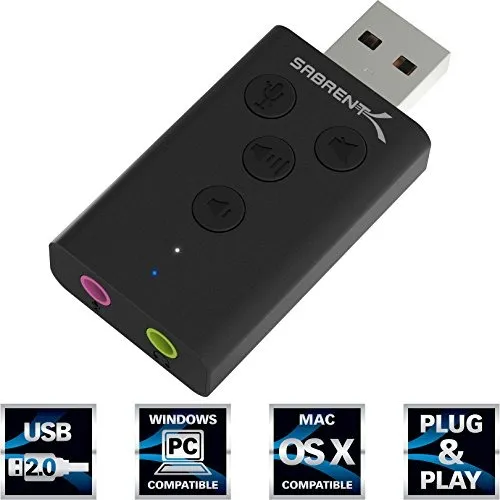 Sabrent Aluminum Usb External Stereo Sound Adapter Para Wind