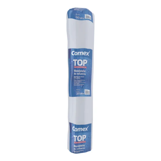 Membrana De Refuerzo Impermeabilizante Comex Intertop 100mts Blanco Mate