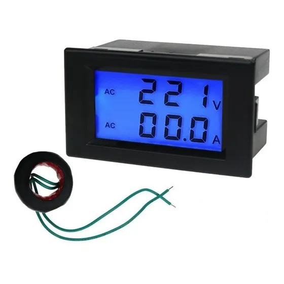 Voltimetro Ac Até 300vac E Amperímetro 0 - 100a + Tc Digital