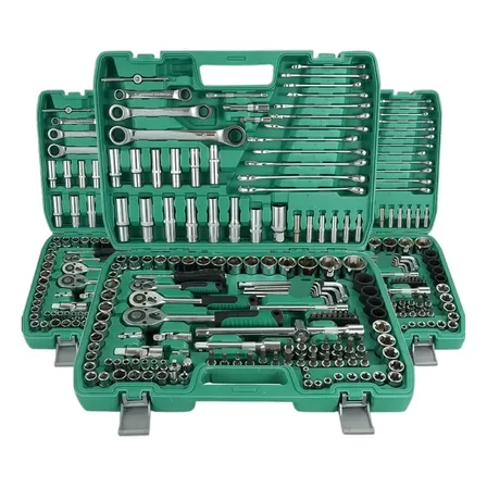 Kit Jogo De Ferramentas Com Soquetes 151 Peças De Aço Crv Verde