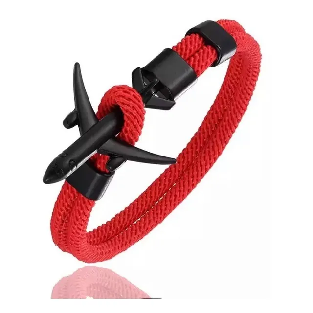 Manillas Pulseras Unisex Piloto Avión Negro Hombre Y Mujer