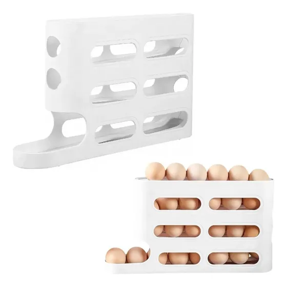 Huevera De Plastico Heladera Color Blanco 36x19.5x7cm