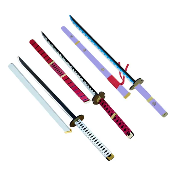 3 Espada / Katana One Piece Zoro Em Mdf (madeira)