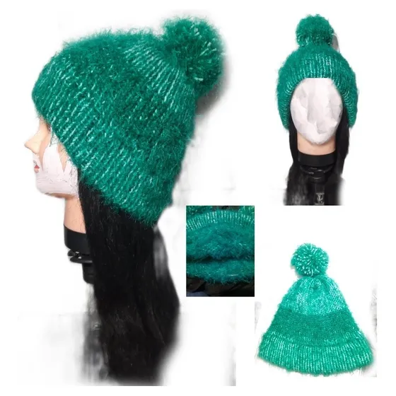 Gorro De Lana  Pompon Terciopelo Peludo Termico 