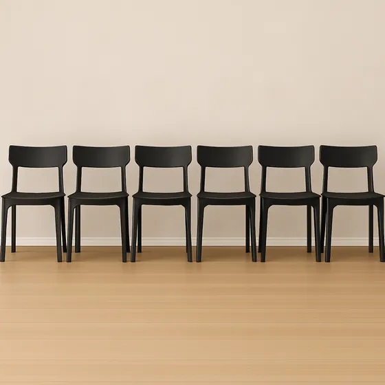 Silla Comedor Cocina Plastica Apilable Modelo Rio Pack 6 Estructura De La Silla Negro