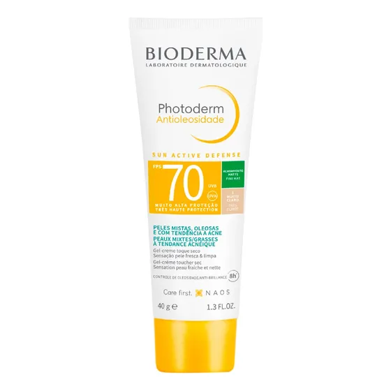Bioderma photoderm gel creme protetor solar cor 1.0 muito claro 70fps 40mL