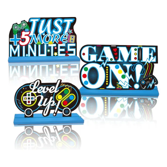 Benecreat 3 Estilo Tema Juego Letrero Mesa Madera Centro 3d