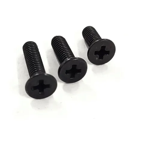 Parafuso Chato Phillips M3 X 8mm Oxidado Preto - 50 Peças 