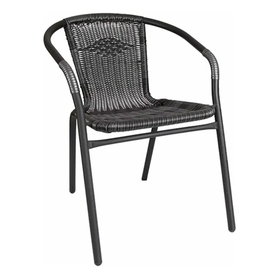 Silla De Jardín Estilo Ratán Gris