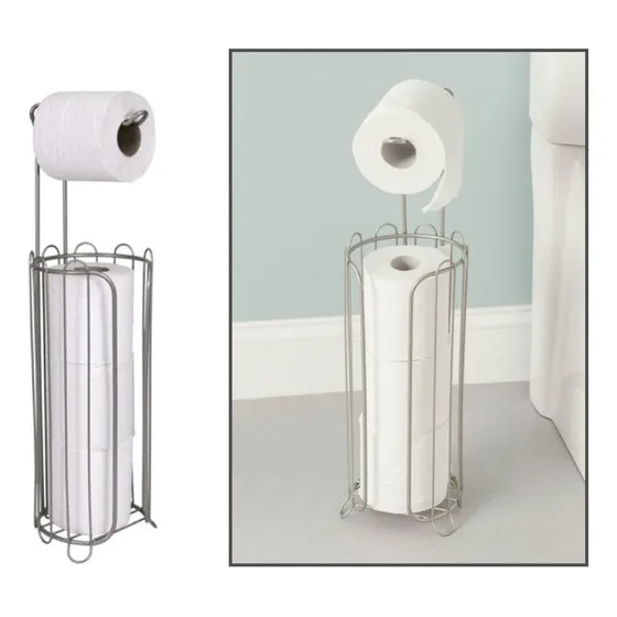 Porta Rollo Papel Reserva Accesorio D Baño Metálico Circular