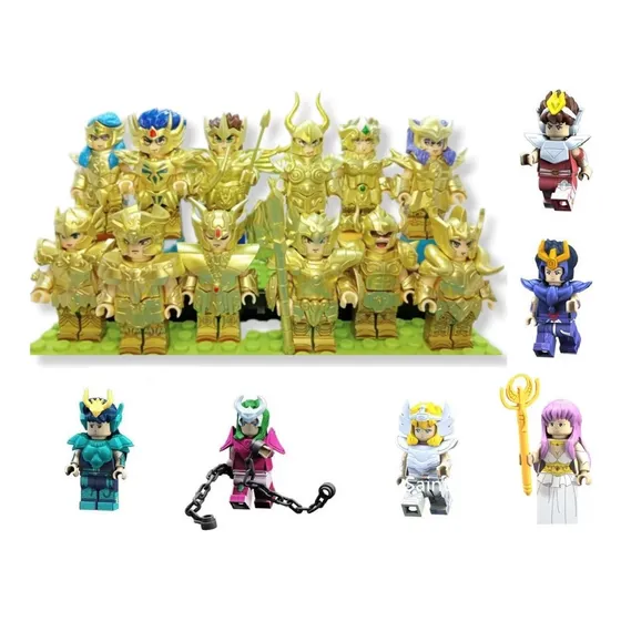 18 Mini Figuras Muñecos Caballeros Del Zodiaco Saint Seiya