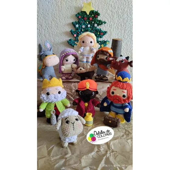Pesebre A Tejido A Crochet. Hecho A Mano