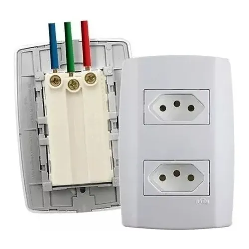 Tomada 4x2 Dupla 20a Monobloco Slim Ilumi  Fácil Instalação