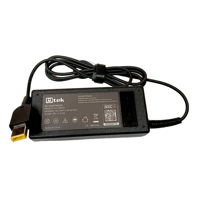 Cargador Para Notebook Lenovo 20v-3,25a Punta Tipo Usb