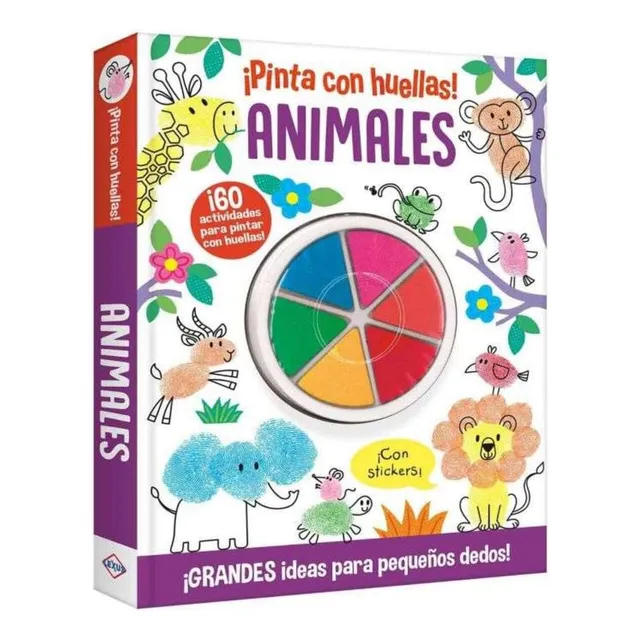 Libro Infantil Sensorial Animales Pinta Con Huellas Niños