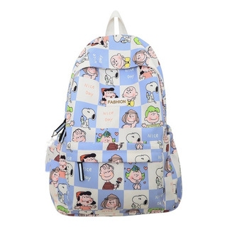 Mochila Versátil Versão Coreana Snoopy Design Xadrez Mochila Versátil Versão Coreana Snoopy Design Xadrez