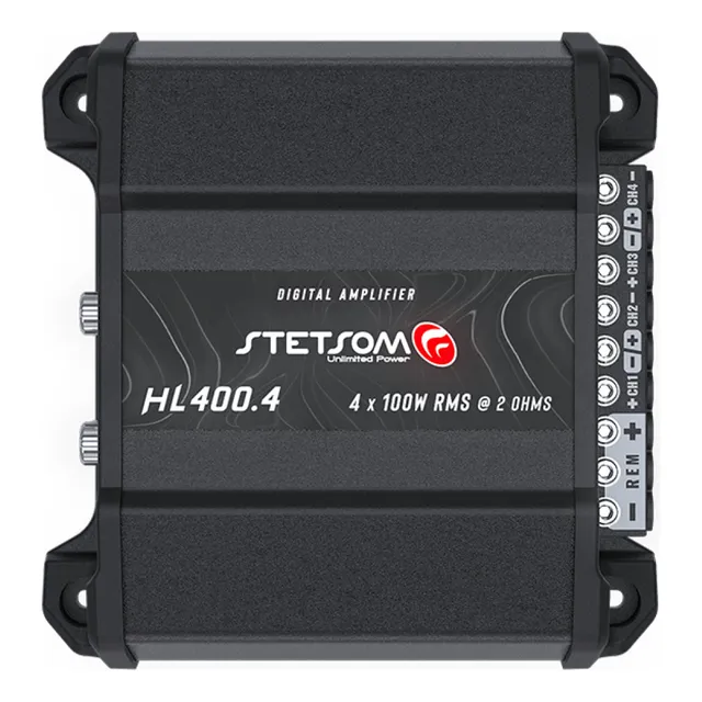 Módulo Amplificador Automotivo Stetsom HL400.4 400W 4 Canais Preto