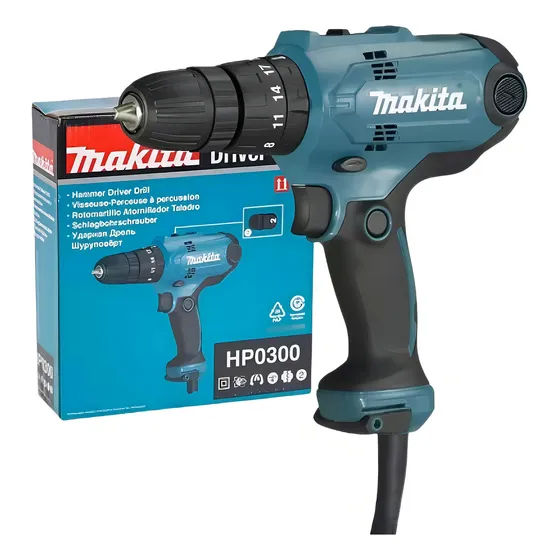 Parafusadeira Furadeira De Impacto 320 Watts Hp0300 Makita Cor Azul 127V