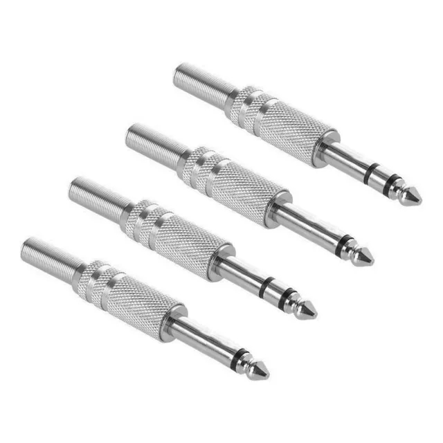 Pack 4 Conectores Plug 1/4  100% Metal Gcm Pro
