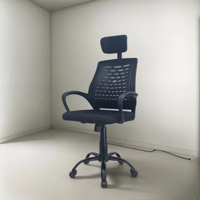 Silla Sillon Home Office Pc Oficina Triton - Desillas Color Negro Material Del Tapizado Mesh Malla