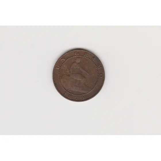 Moneda España 1 Centimo Año 1870 Excelente