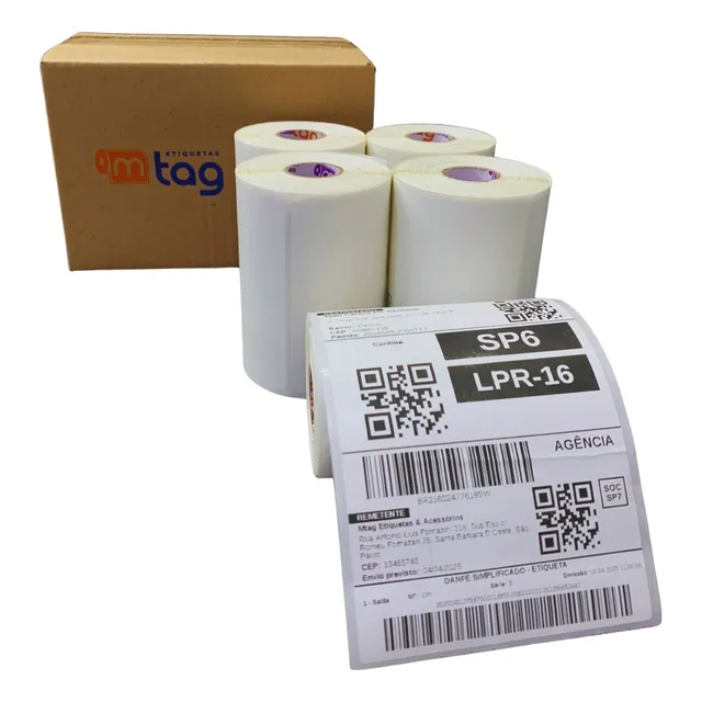 4 Etiquetas Térmicas 100x150 10x15 Elgin L42 Pro Zebra Zd220