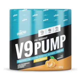 V9 Pump Pré Treino Tangerina 300g - Shark Pro V9 Pump Pré Treino Tangerina 300g - Shark Pro