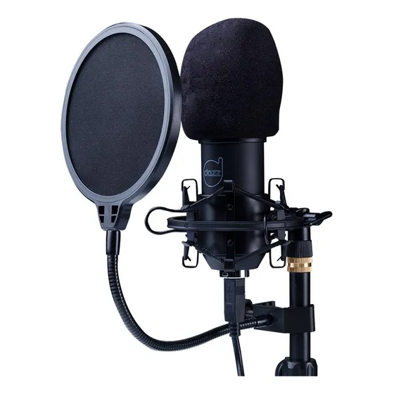 Microfone Gamer Broadcaster Pro Dazz Usb 2.0 Cor Preto