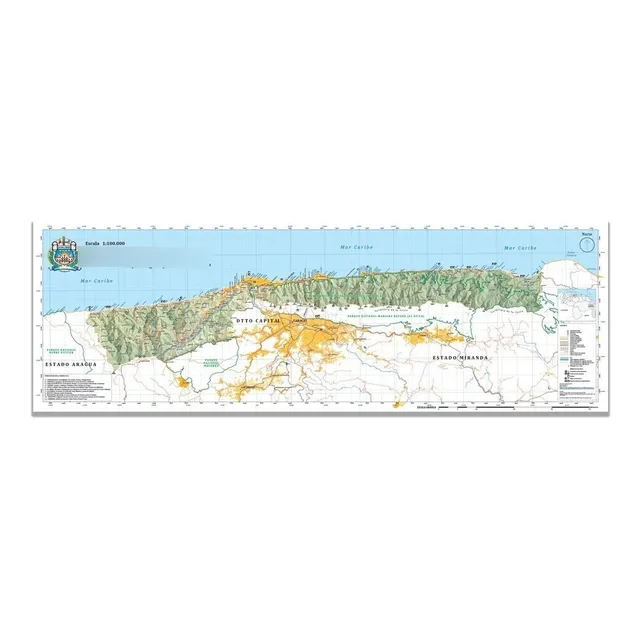 Mapa Físico-político Del Estado La Guaira/ Vargas Venezuela