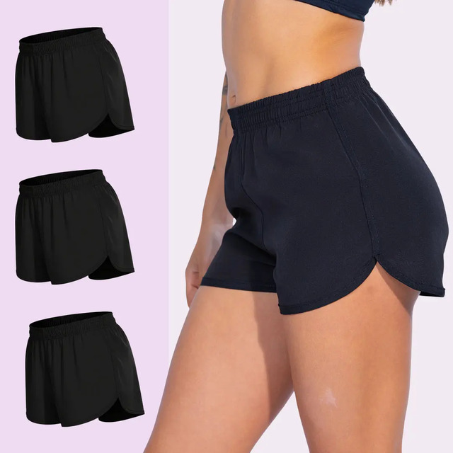 Kit 3 Short Feminino Tactel Praia Treino Piscina Verão Kit 3 Short Feminino Tactel Praia Treino Piscina Verão