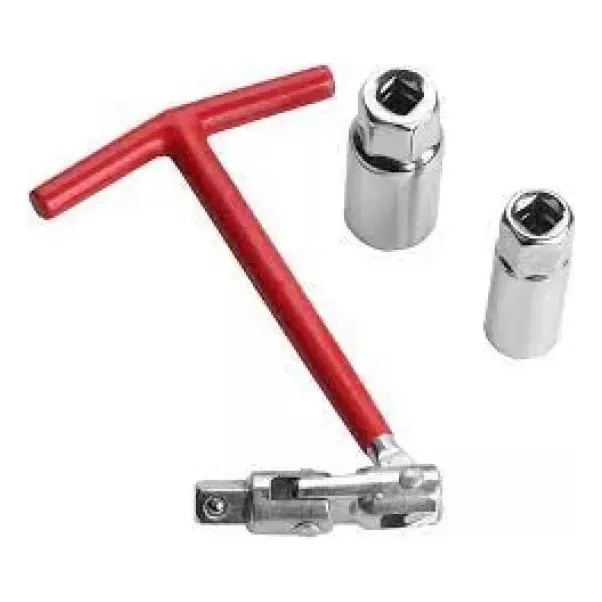 Set De Saca Bujias Articulado Con Dos Dados 16mm Y 21mm