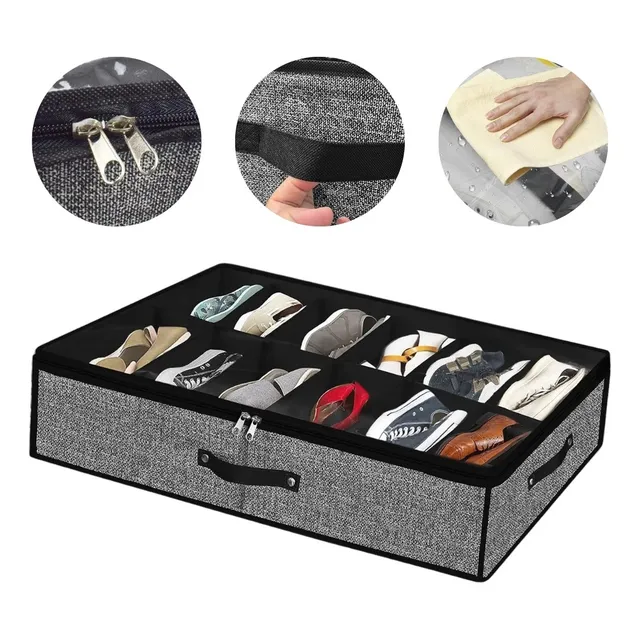 Organizador De Zapatos Bajo Cama 12 Compartimientos Plegable