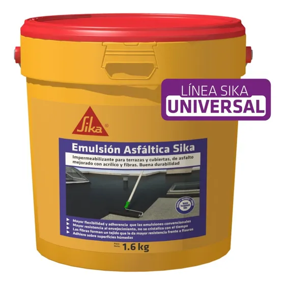Sika Emulsión Asfáltica Impermeabilizante Cubierta 1.6kg Color Negro