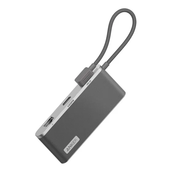 Hub Anker Usb-c 8 Em 1 Com 2 Portas De Dados Usb-a 10 Gbps