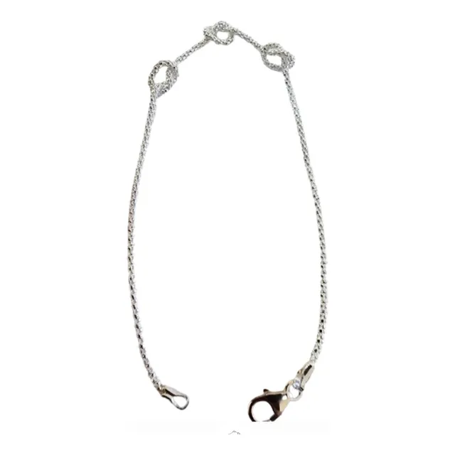 Pulsera Plata 925 Triple Nudo Moda Terminacion Italiana