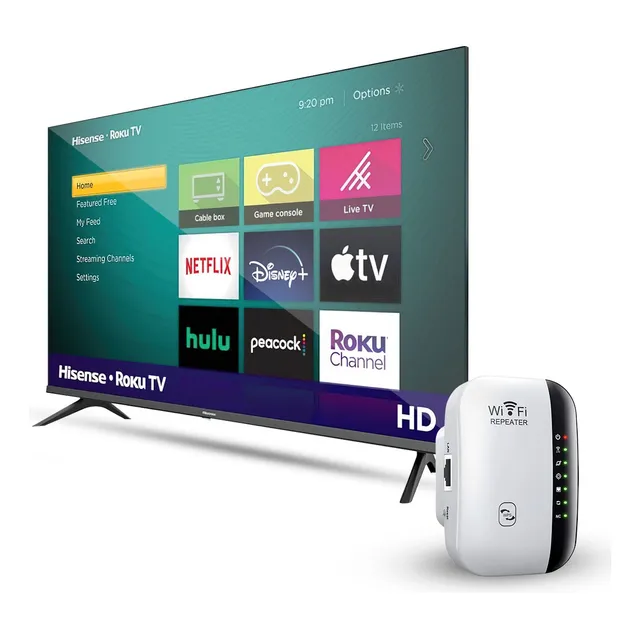 Pantalla Hisense 32 Series H4f Roku Tv Led + Repetidor Wifi