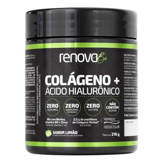 Suplemento Em Pó Colágeno Renova Be Homens - Cabelo e pele Sabor Limão